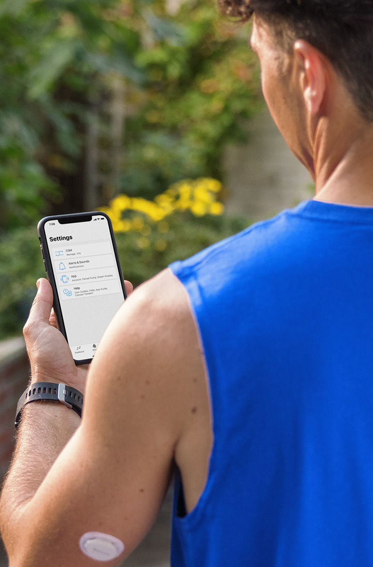 Manage and view CGM info under Settings on the mobile app