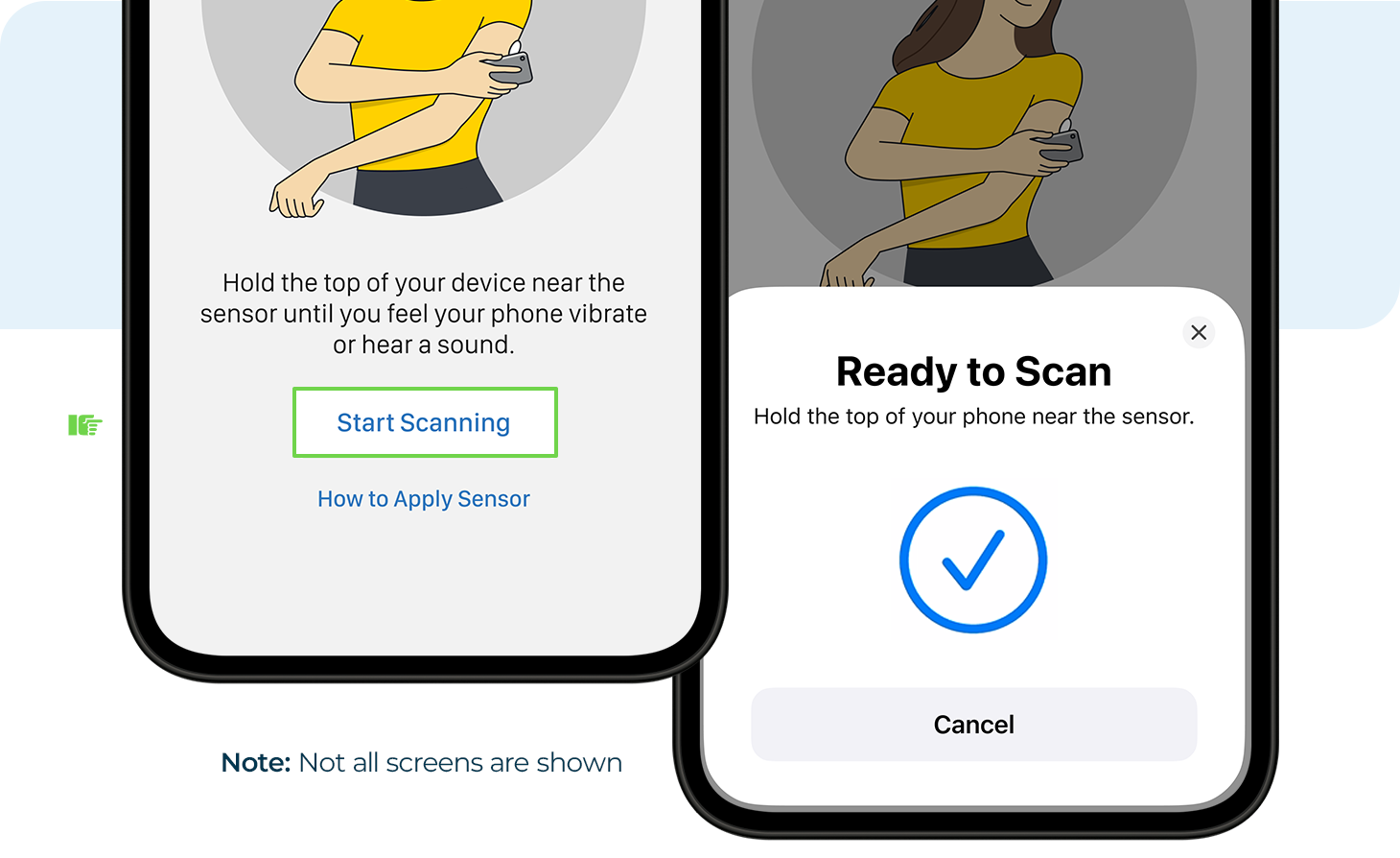 Mobile App Screen Showing: Ready to Scan FreeStyle Libre 3 Sensor