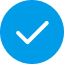 Solid blue circle checkmark