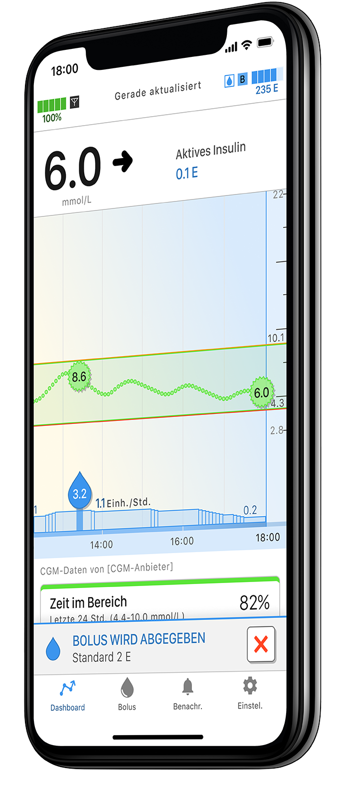 Mobile app with Bolus Delivery