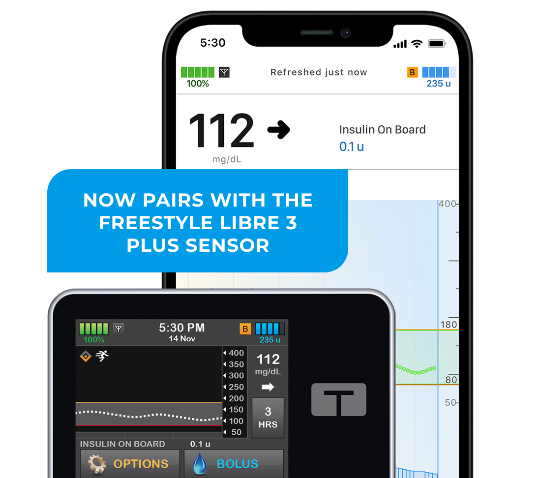 Tandem t:slim X2 now pairs with the FreeStyle Libre 3 Plus sensor