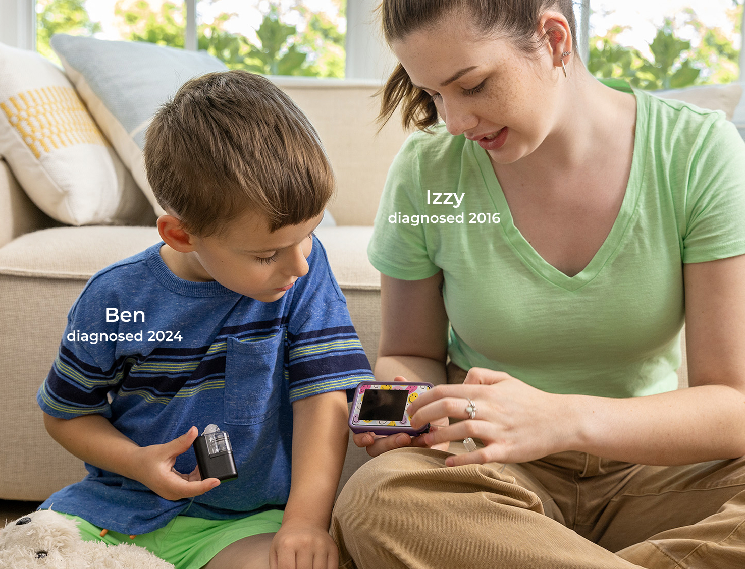 Ben, diagnosed 2024, and Izzy, diagnosed 2016